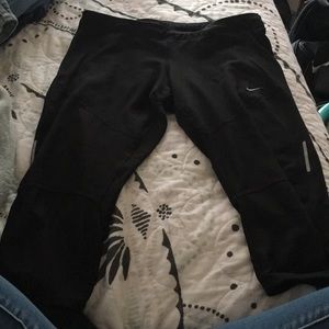 Nike DryFit Capri Leggings with Mesh Paneling